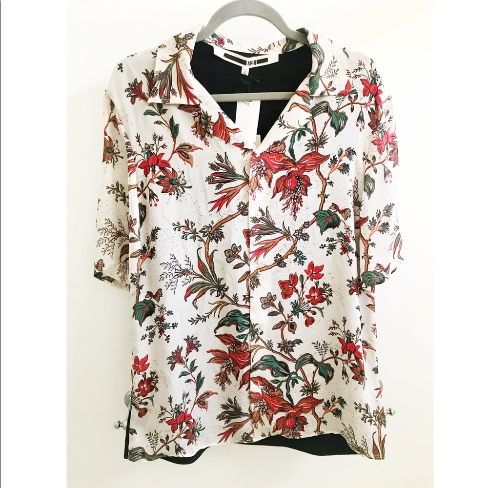 McQ Alexander McQueen Floral Print Georgette shirt